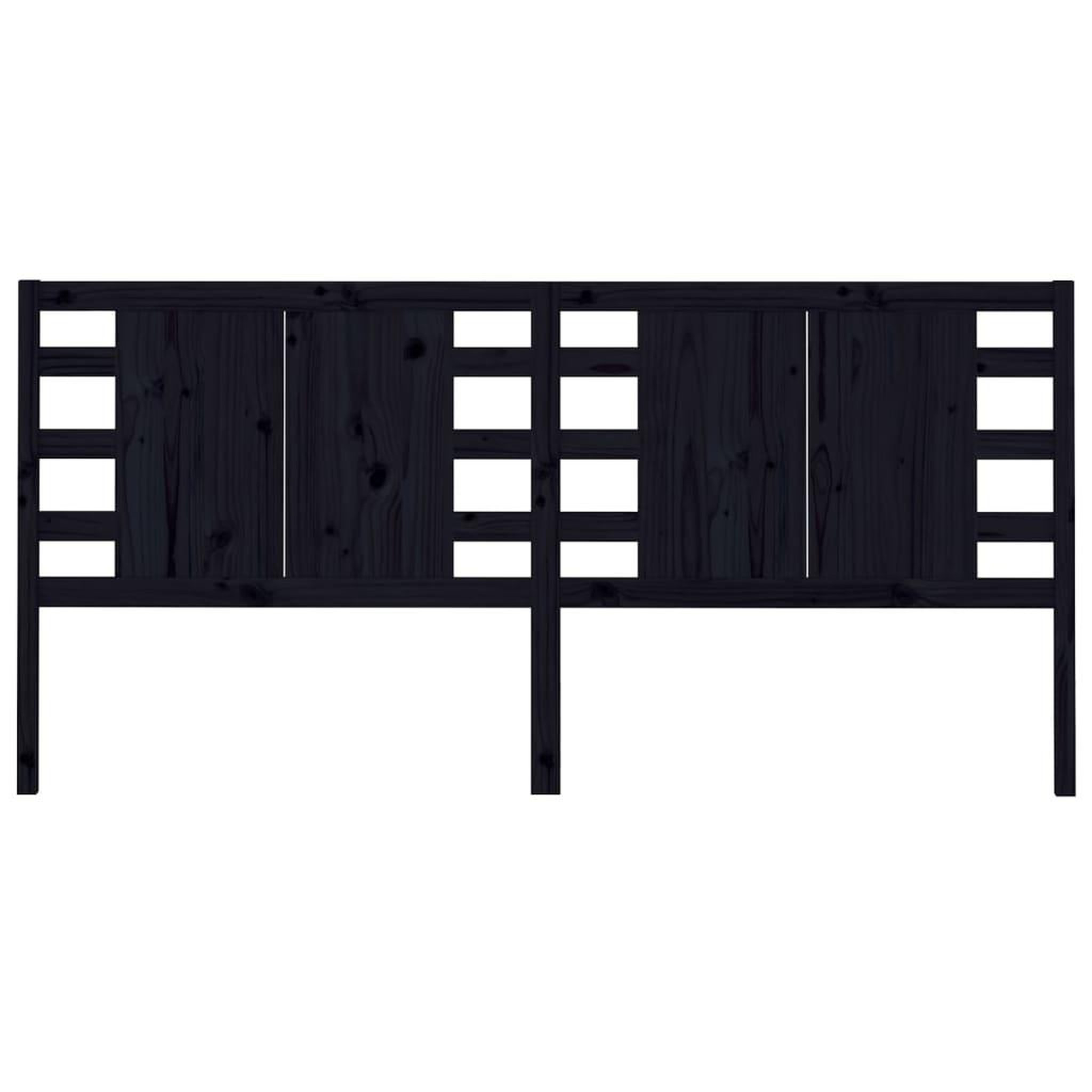 Voir la diapositive 3 : VIDAXL Tete de lit Noir 146x4x100 cm Bois massif de pin