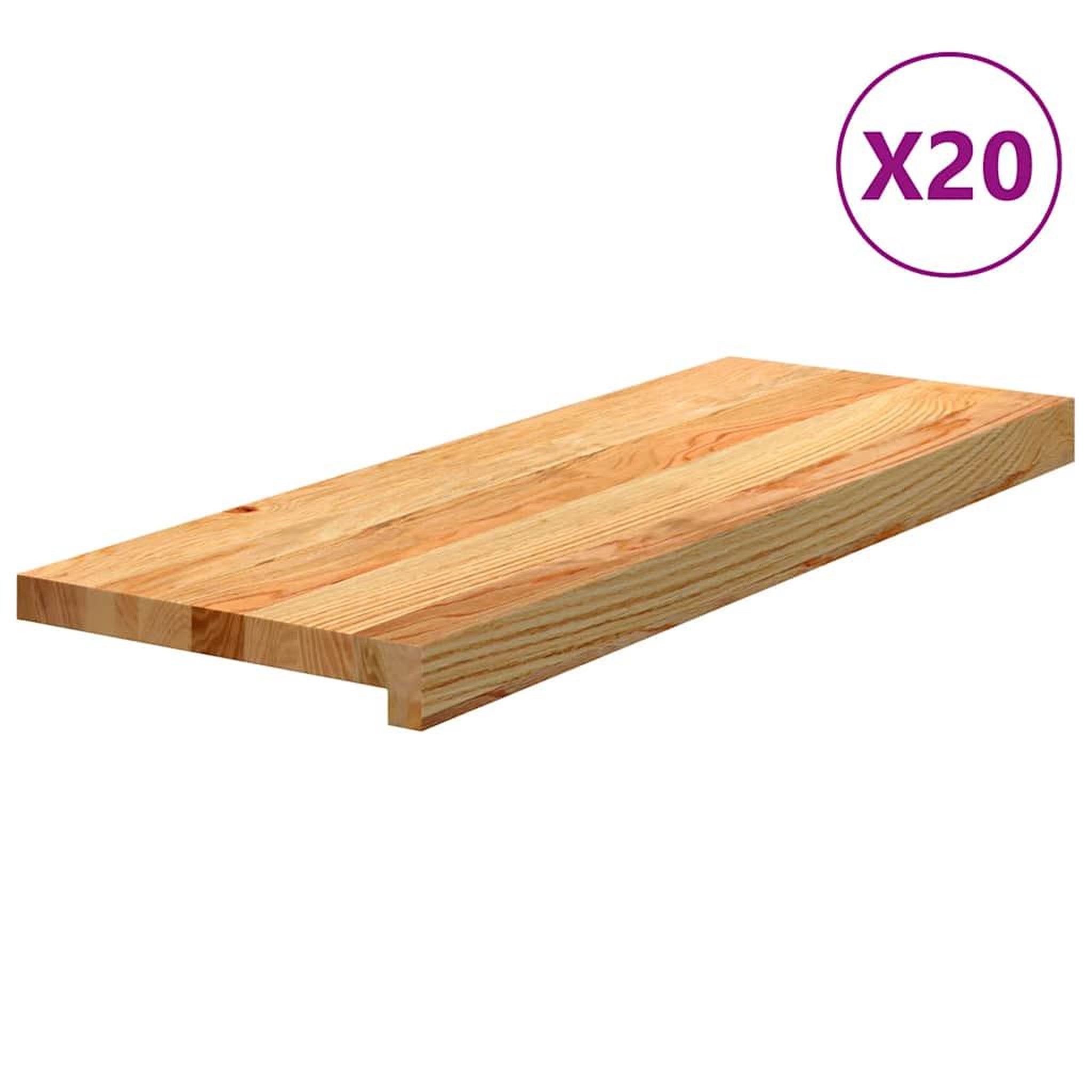 Voir la diapositive 2 : VIDAXL Marches d'escalier 20 pcs marron clair 70x25x2 cm chene massif