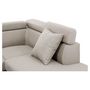 Voir la diapositive 6 : Canapé d'angle droit convertible 5 places tissu pieds bois clair MARIUS 