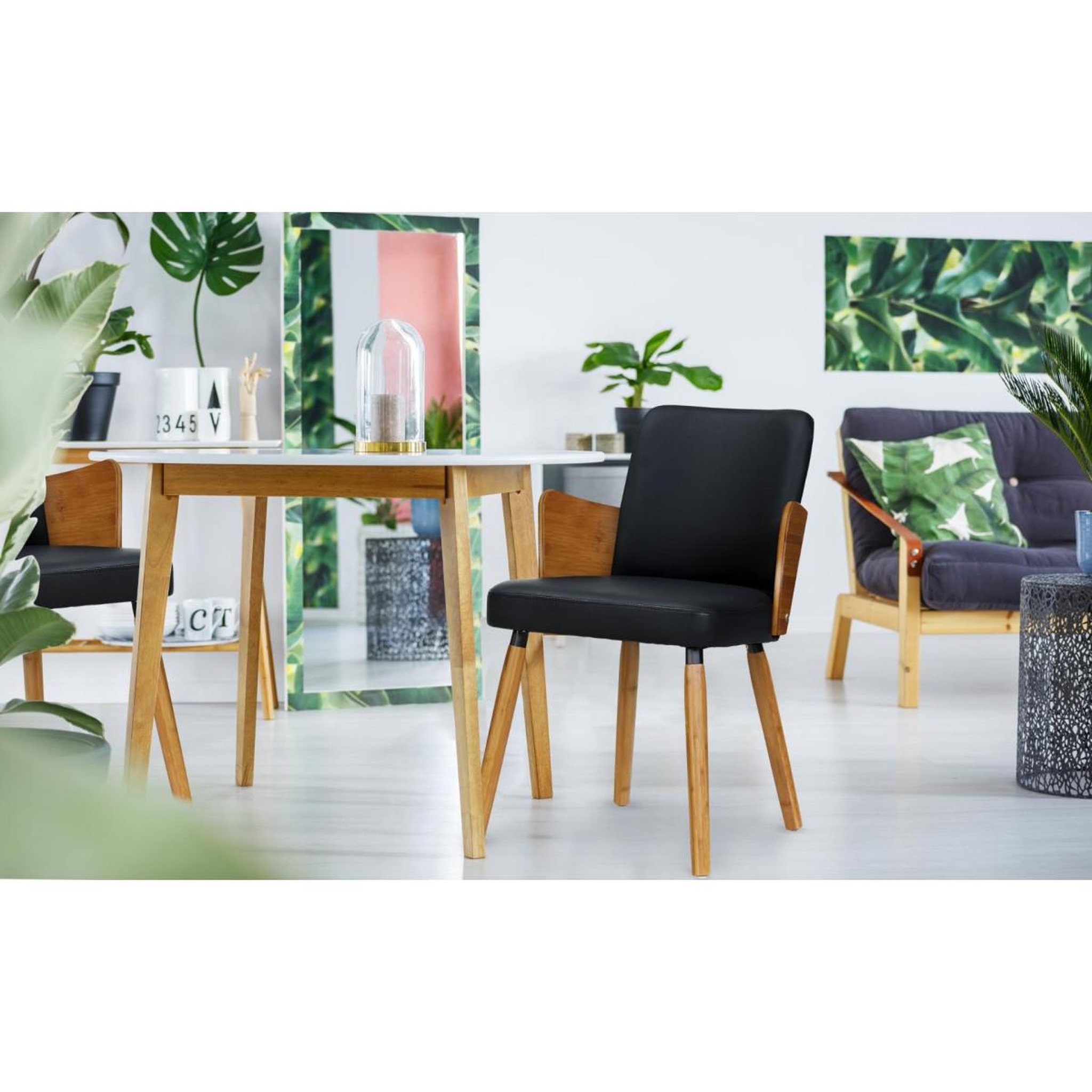 Voir la diapositive 3 : Paris Prix Lot de 2 chaises scandinaves  lori  75cm naturel & noir