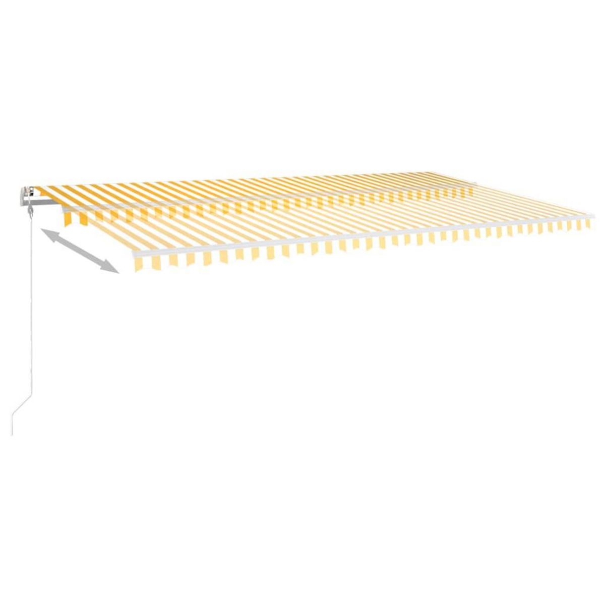 VIDAXL Auvent manuel retractable avec LED 6x3 m Jaune et blanc