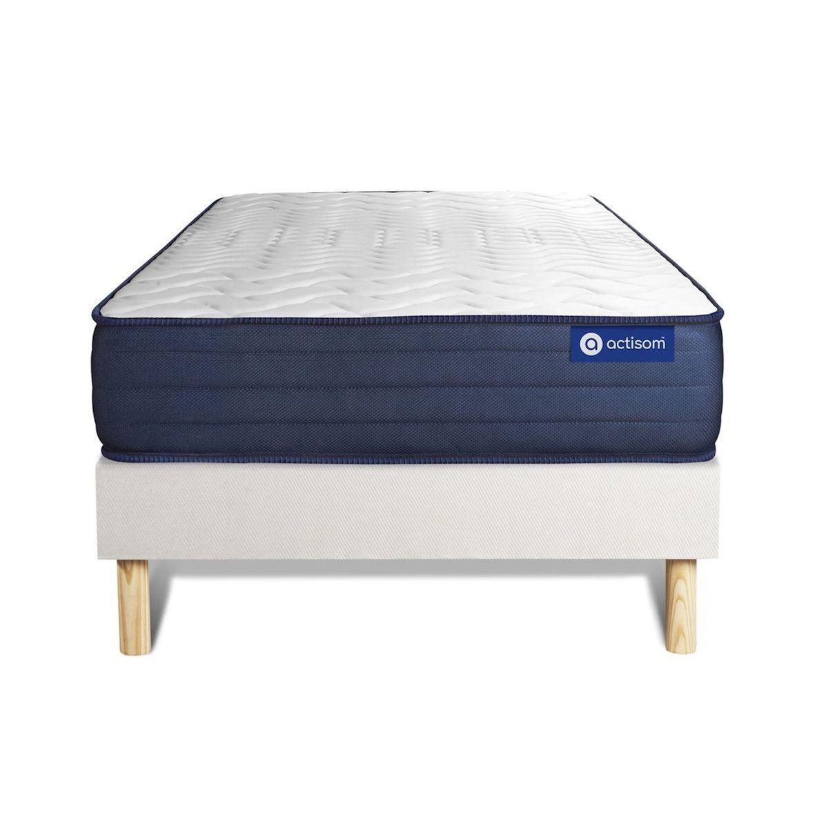 ACTISOM Ensemble matelas ACTIMEMO LIFE 90x200 Mémoire de forme 5zones de confort + sommier KIT blanc