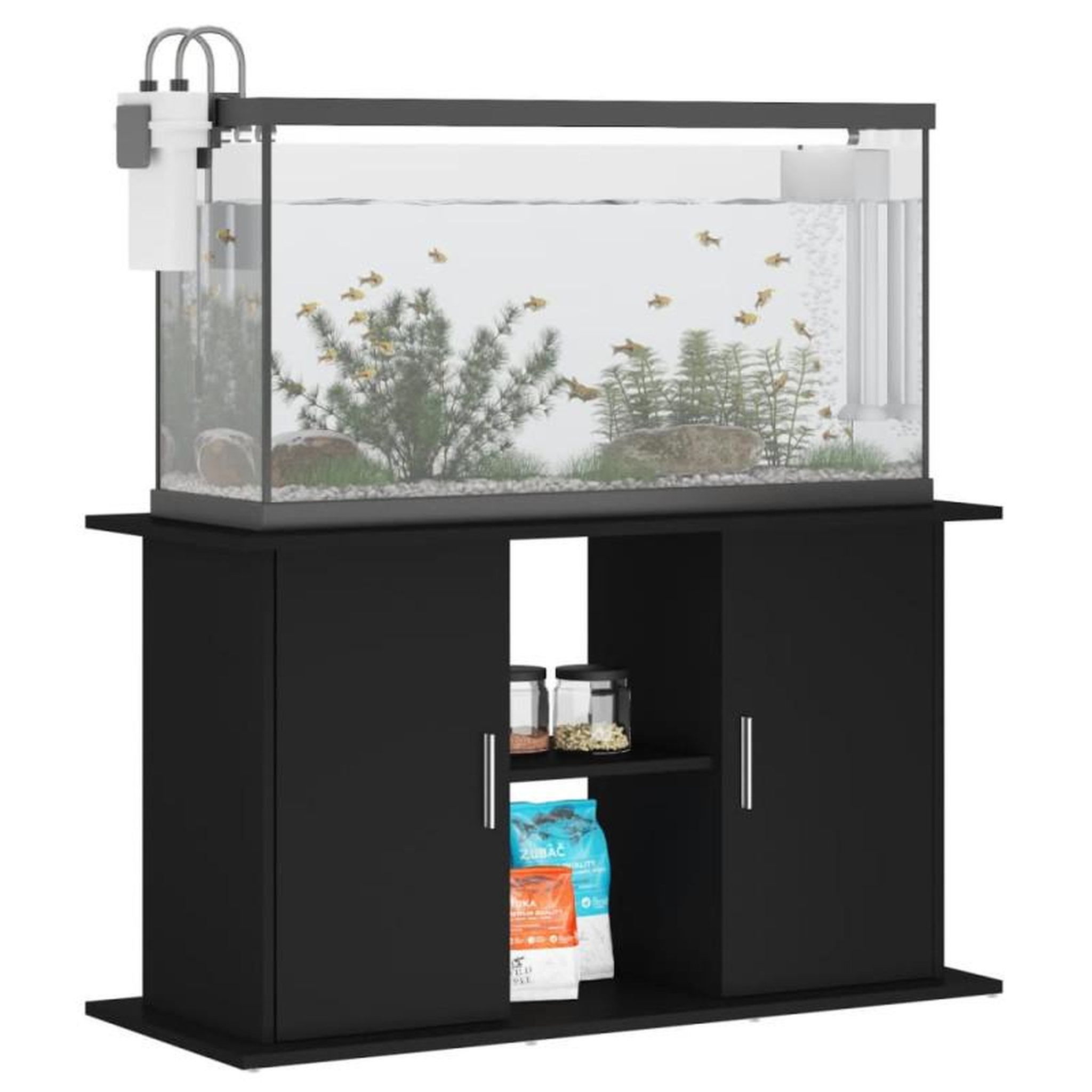 Voir la diapositive 3 : VIDAXL Support pour aquarium noir 101x41x58 cm bois d ingénierie