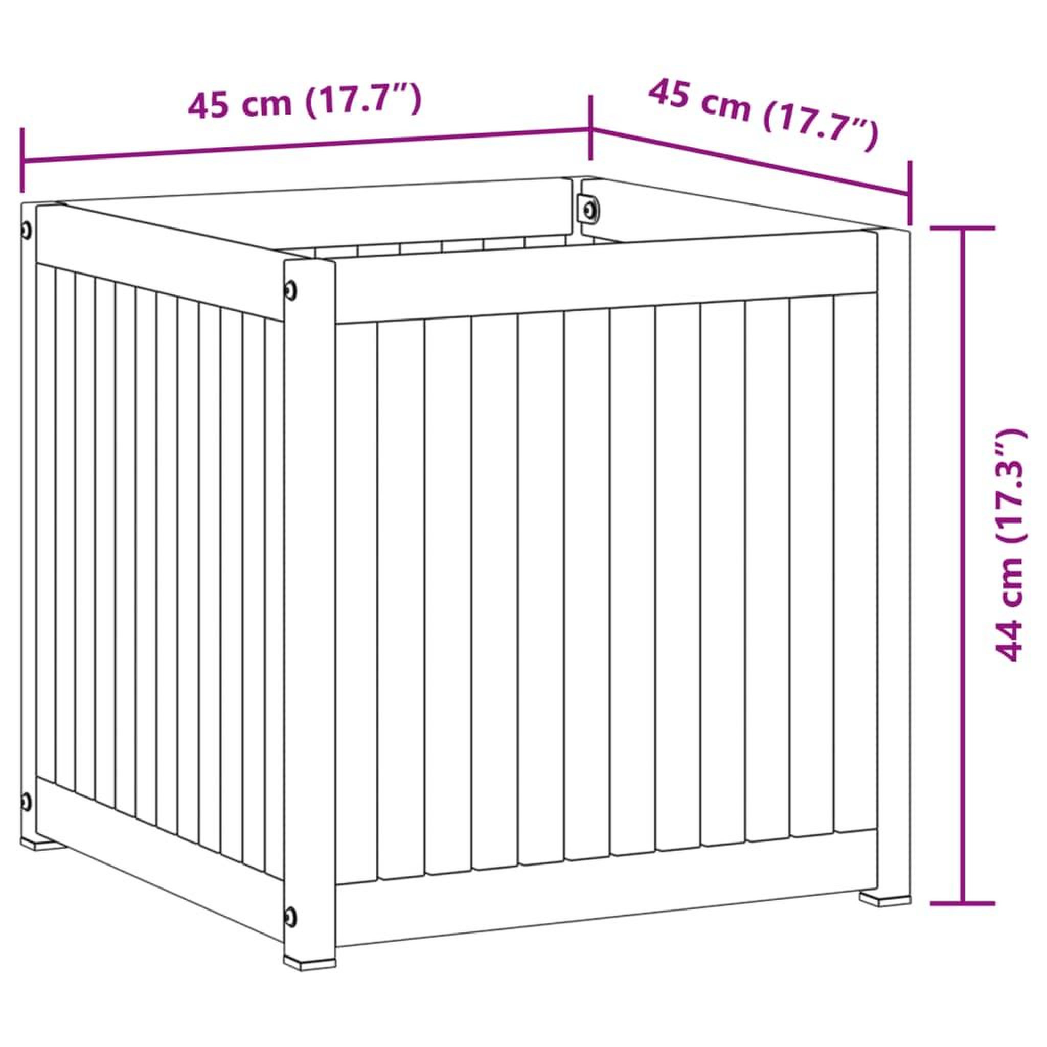 Voir la diapositive 6 : VIDAXL Jardiniere 45x45x44 cm bois massif d'acacia et acier