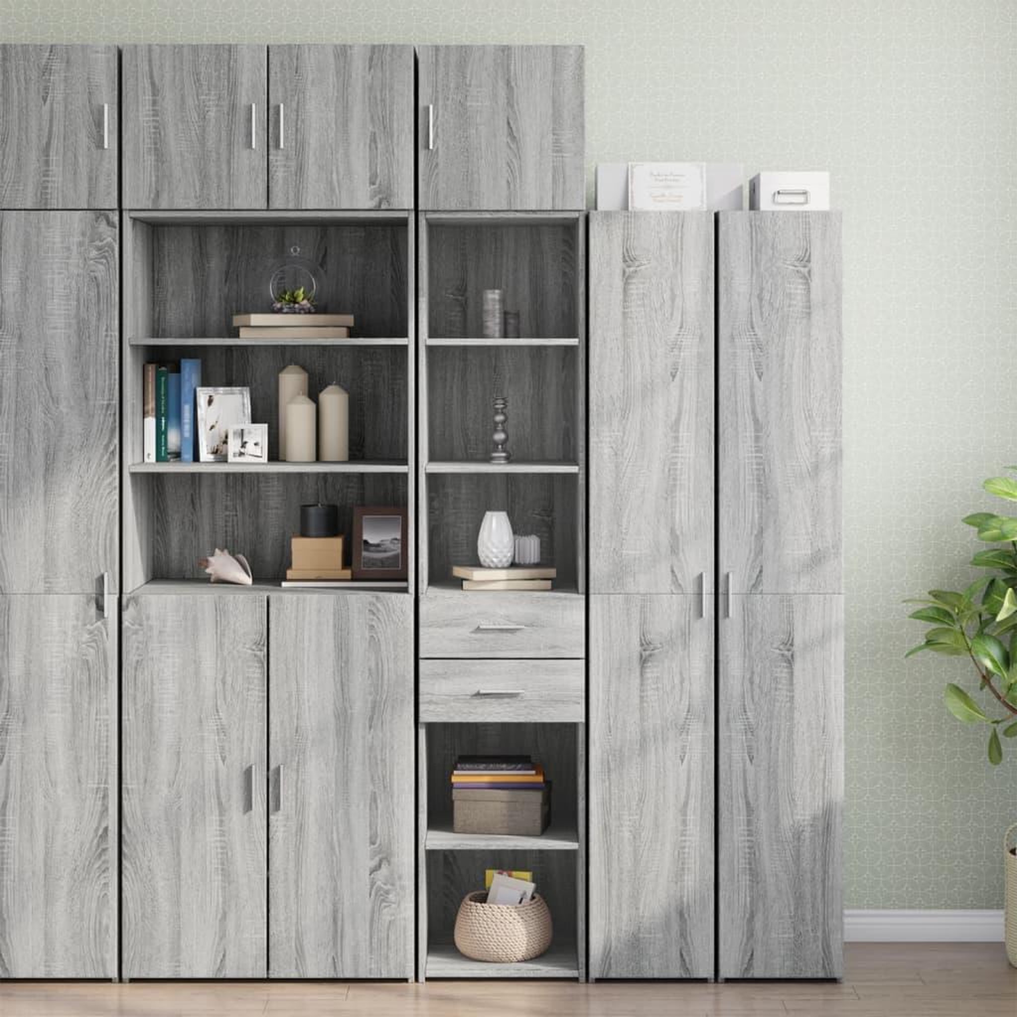 VIDAXL Armoire de rangement mince sonoma gris 40x42,5x225 cm