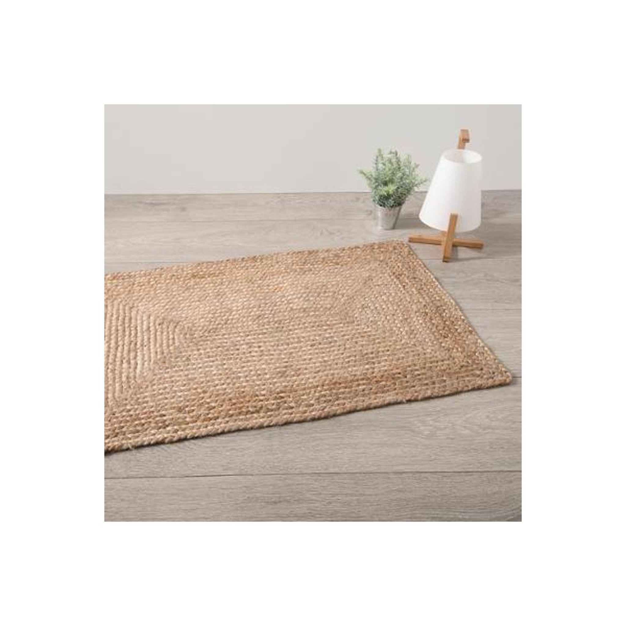 Voir la diapositive 4 : ATMOSPHERA Tapis rectangulaire en jute scandi - l. 60 x l. 90 cm - marron