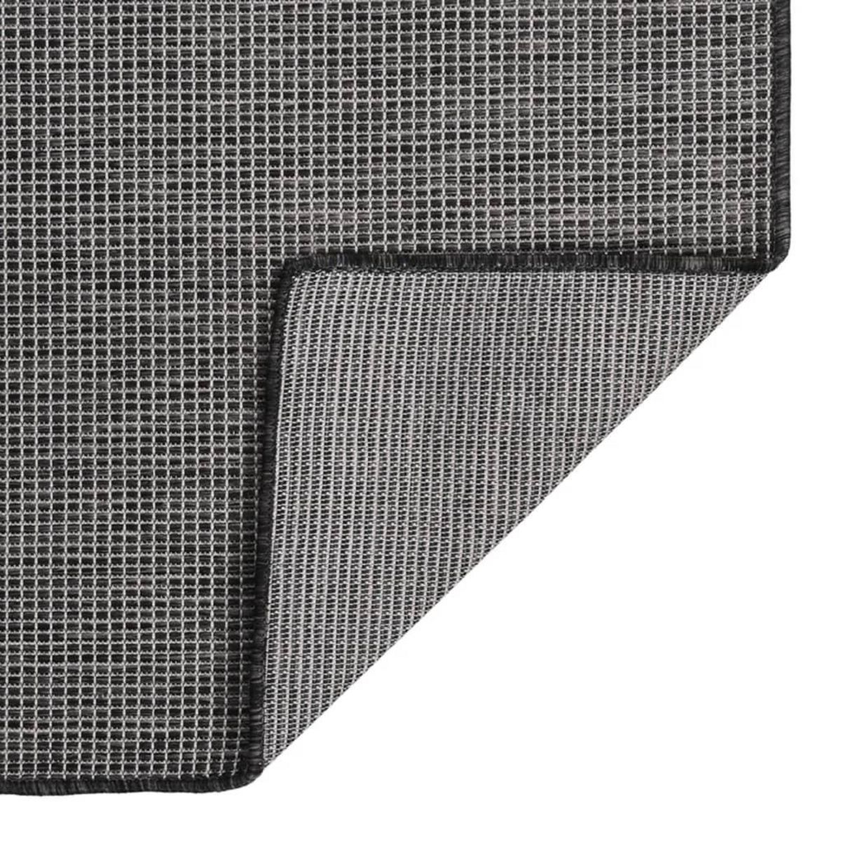 VIDAXL Tapis a tissage plat d'exterieur 120x170 cm Gris