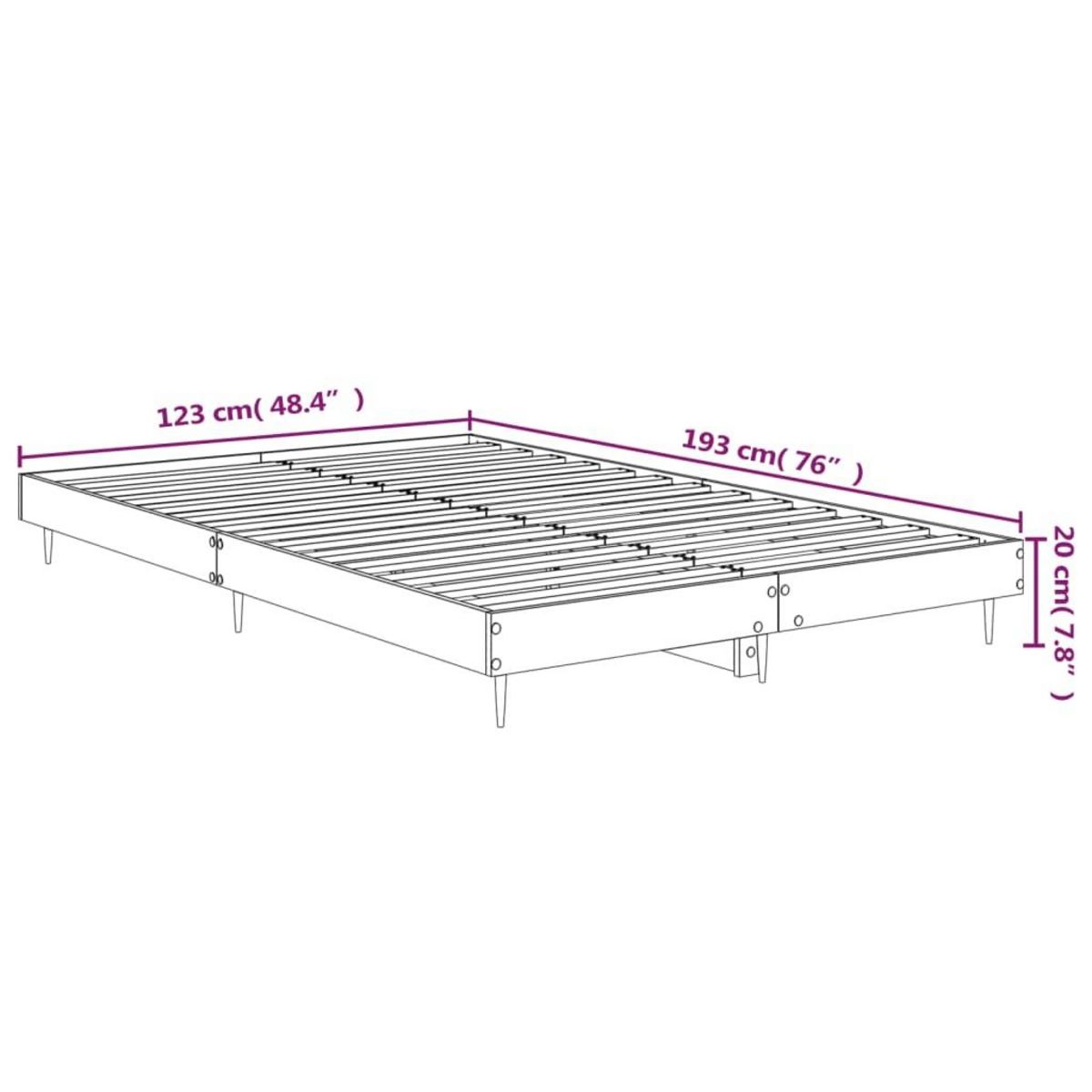 VIDAXL Cadre de lit sans matelas chene fume 120x190 cm bois ingenierie