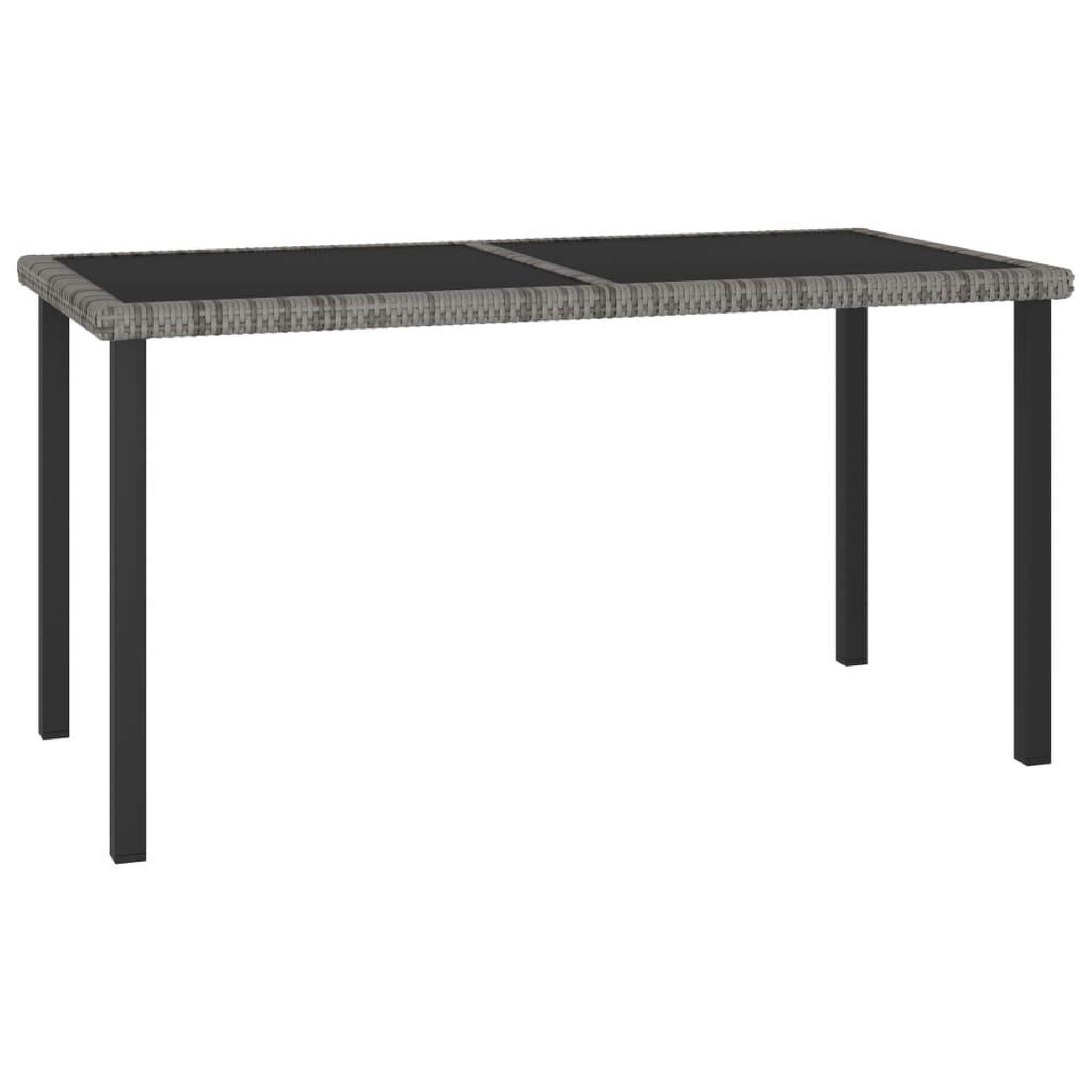 Voir la diapositive 3 : VIDAXL Ensemble a manger de jardin 7 pcs resine tressee gris