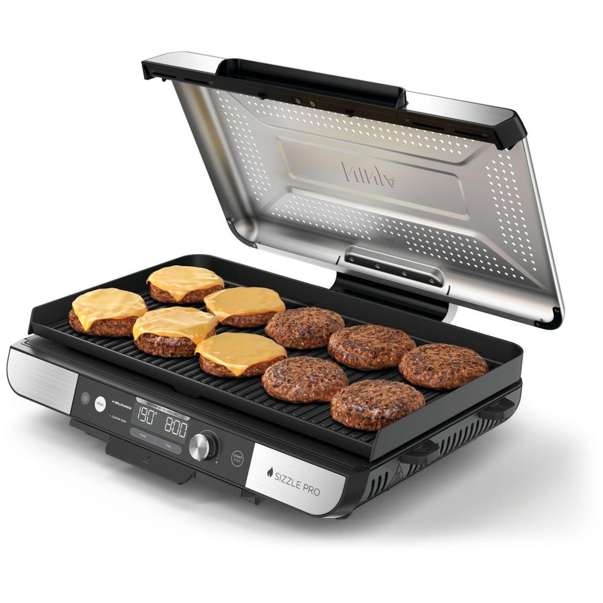 NINJA Plancha électrique GX101EU gris grill/plancha intérieurXL à poser, 47x24.7 cm