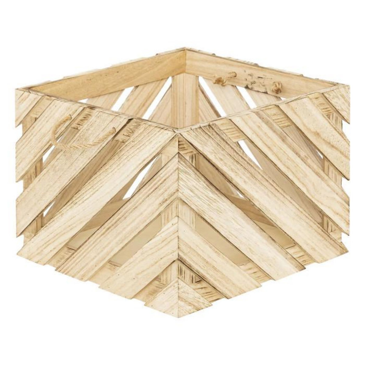 ATMOSPHERA Lot de 2 Caisses en Bois  Sulei  37cm Naturel