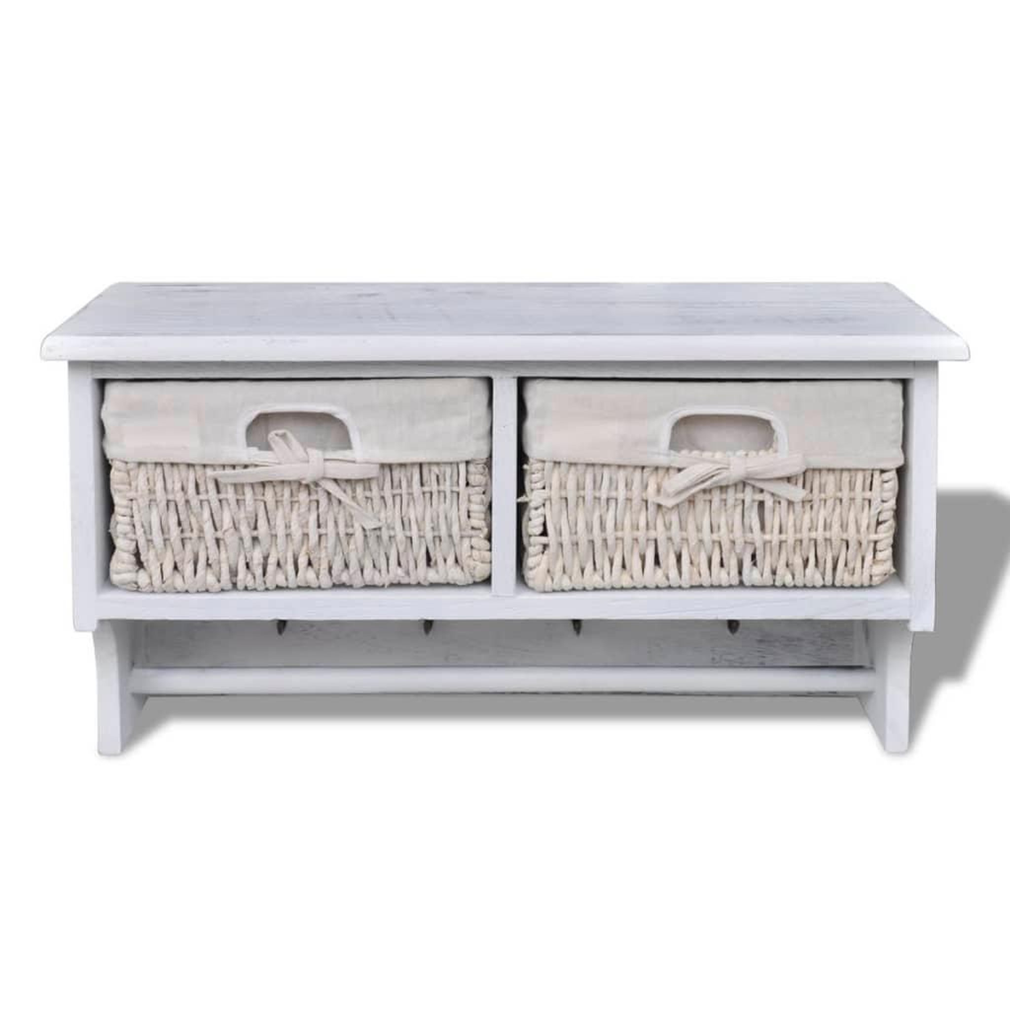 Voir la diapositive 2 : VIDAXL Porte-manteau Blanc 60x23,5x33 cm Bois de Paulownia