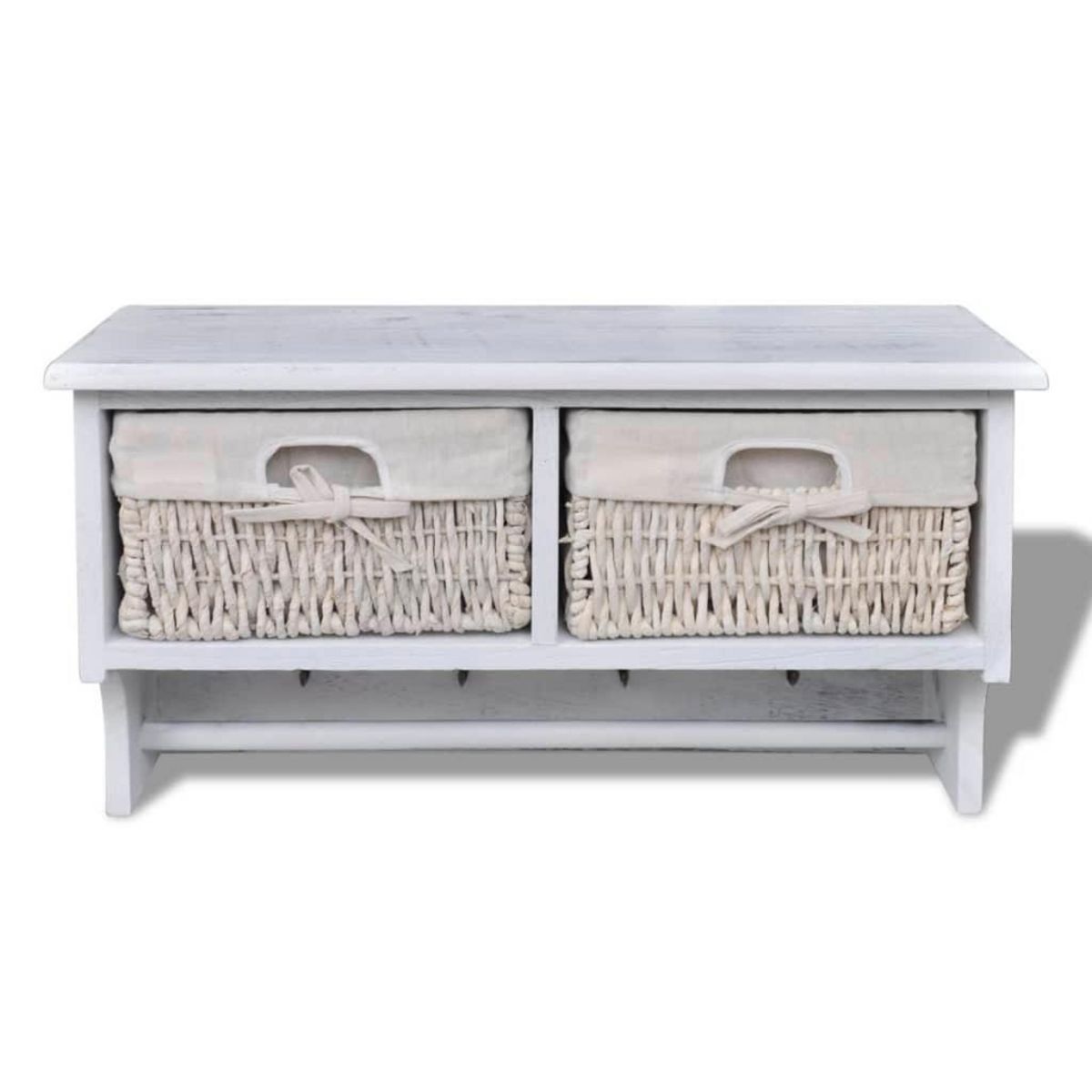 VIDAXL Porte-manteau Blanc 60x23,5x33 cm Bois de Paulownia