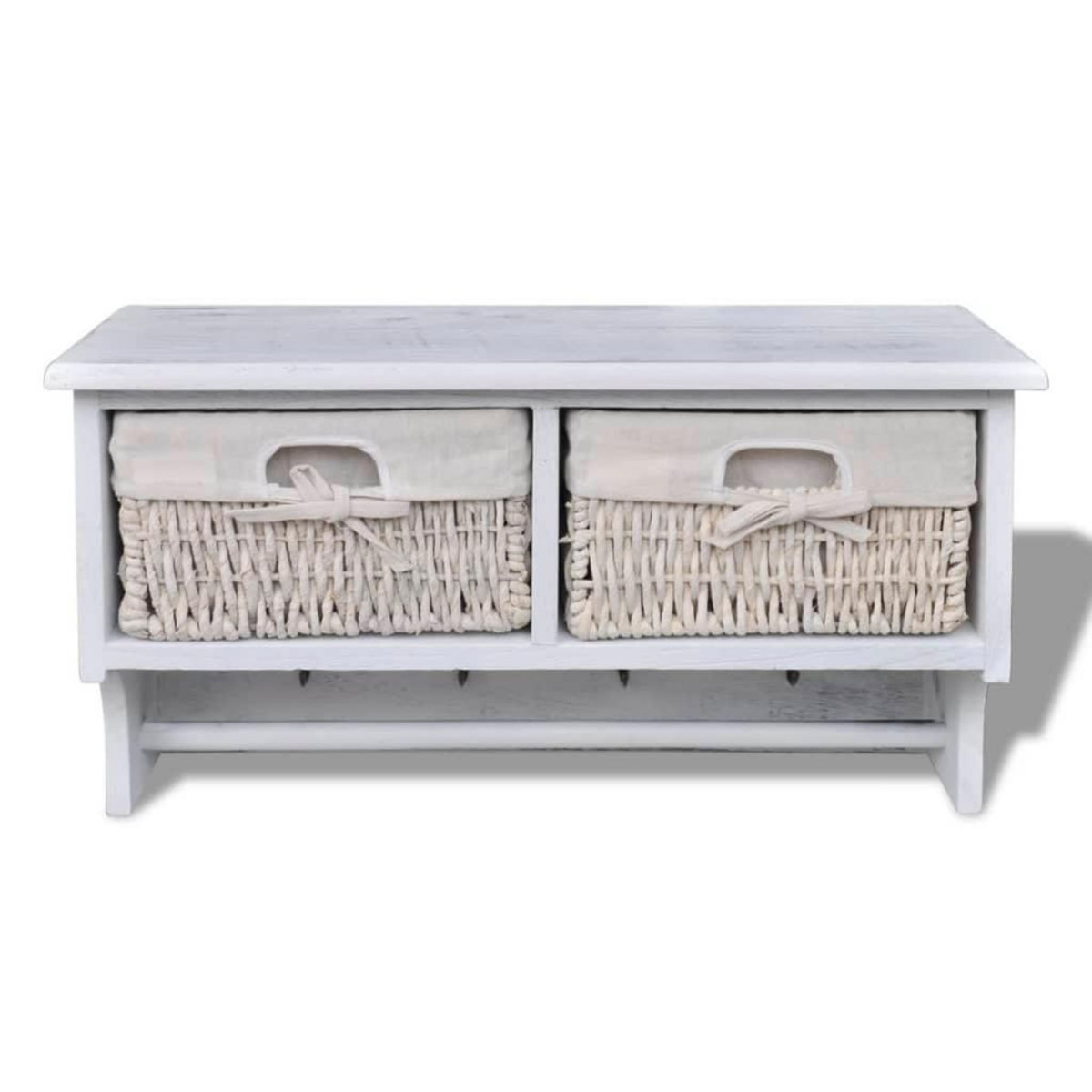 VIDAXL Porte-manteau Blanc 60x23,5x33 cm Bois de Paulownia