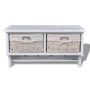 Voir la diapositive 2 : VIDAXL Porte-manteau Blanc 60x23,5x33 cm Bois de Paulownia