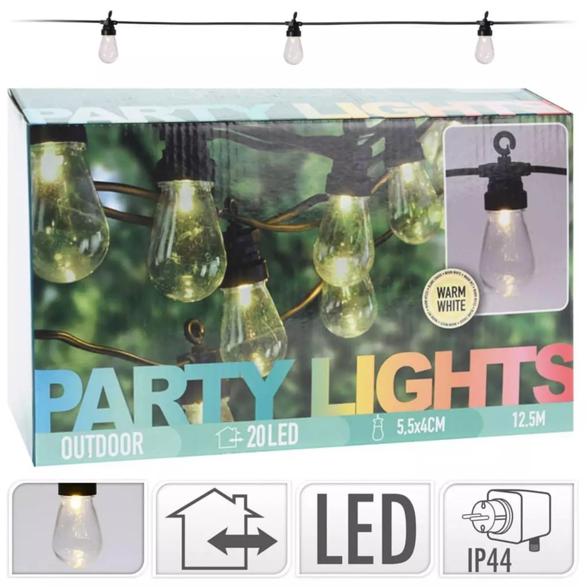  ProGarden Ensemble d'eclairage a LED de fete 20 ampoules 4,5 V
