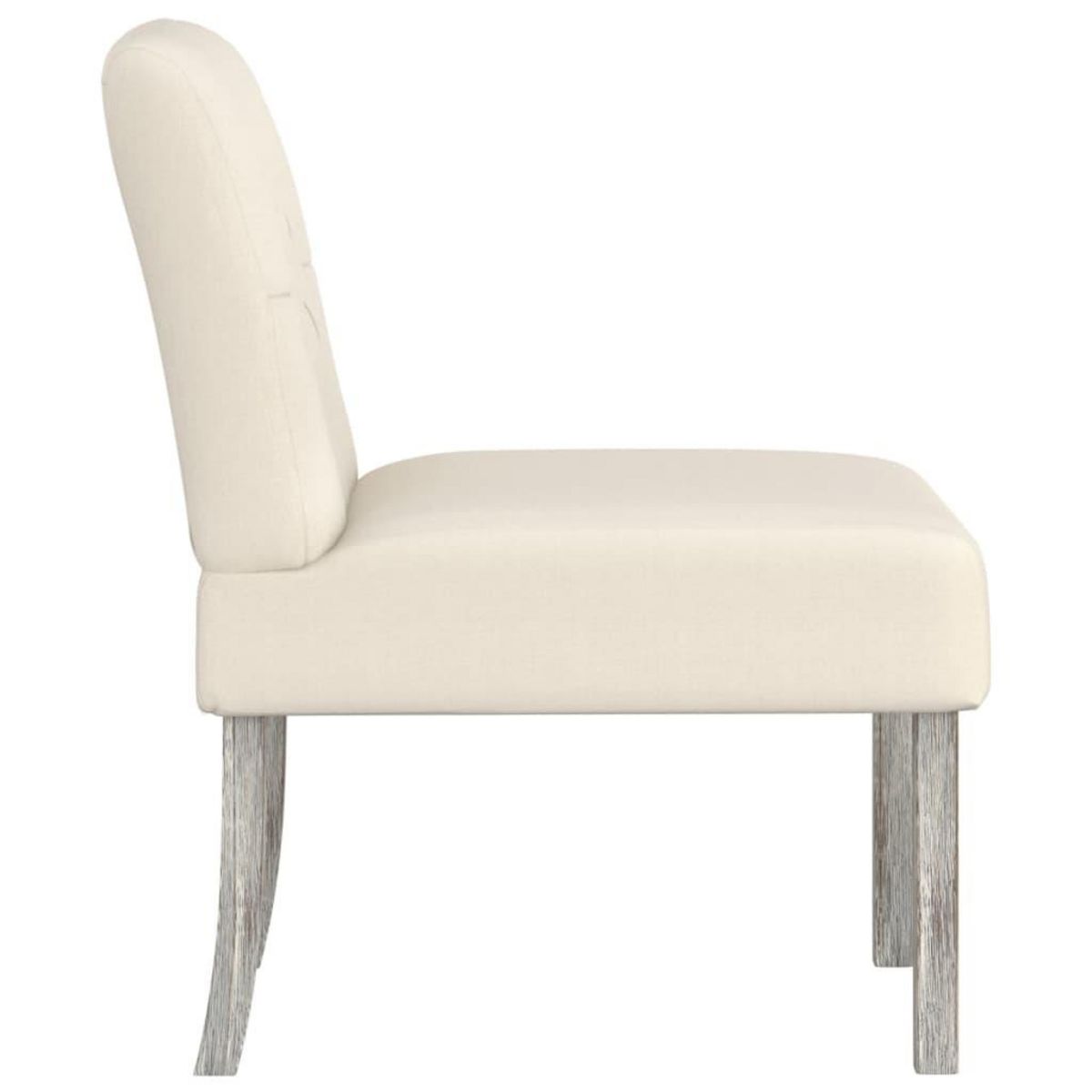 VIDAXL Fauteuil sans accoudoirs lin design de boutons