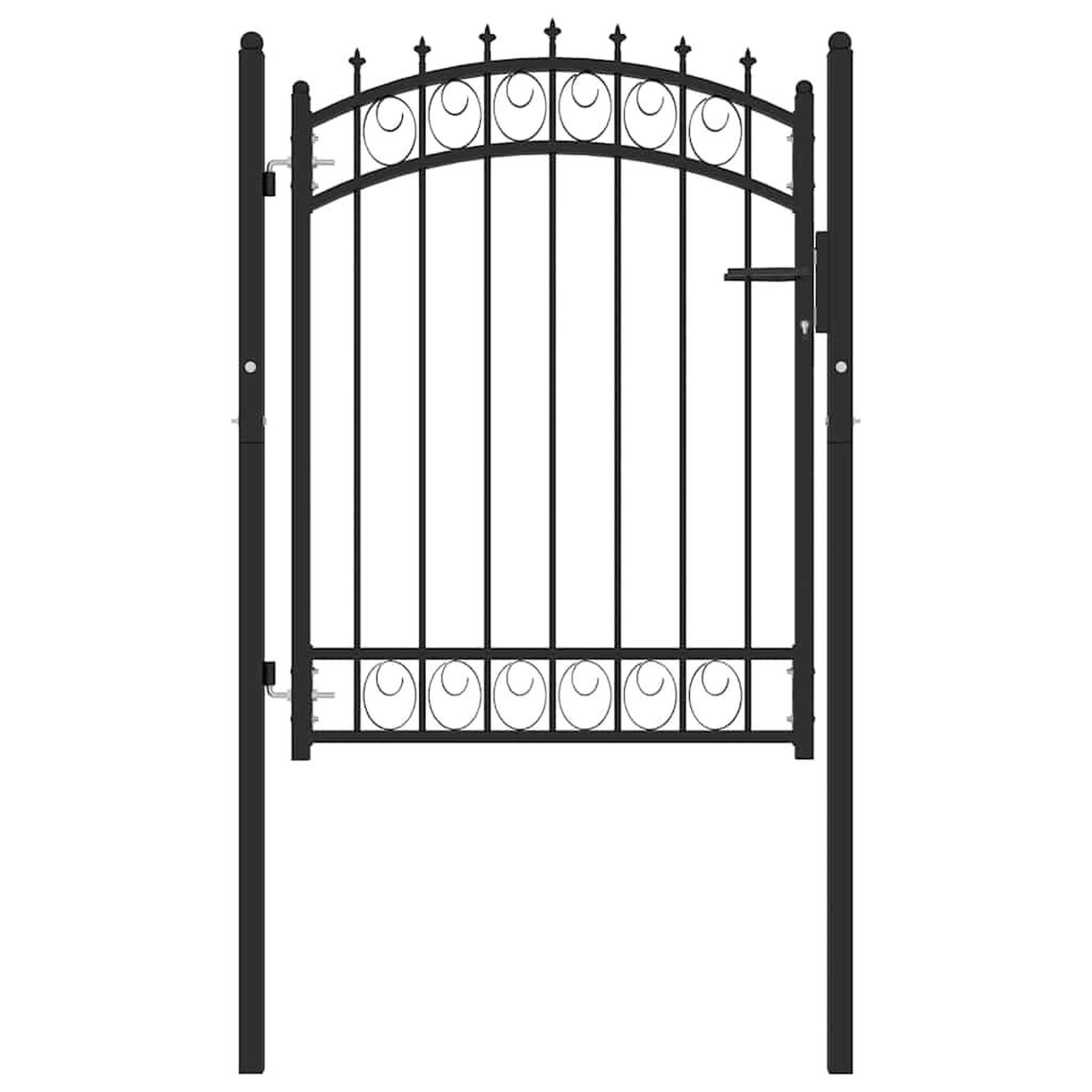 Voir la diapositive 2 : VIDAXL Portail de cloture avec pointes acier 100x125 cm noir