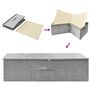 Voir la diapositive 5 : VIDAXL Boîtes de rangement 2 pcs Tissu 70x40x18 cm Gris