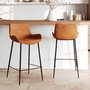 Voir la diapositive 2 : Rendez vous déco Lot de 2 chaises pour îlot central 65 cm en cuir synthétique camel-Pirata