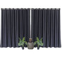 Voir la diapositive 1 : TOILINUX Lot de 2 grands Rideaux unis occultants avec œillets - 300 x 240 cm - Noir
