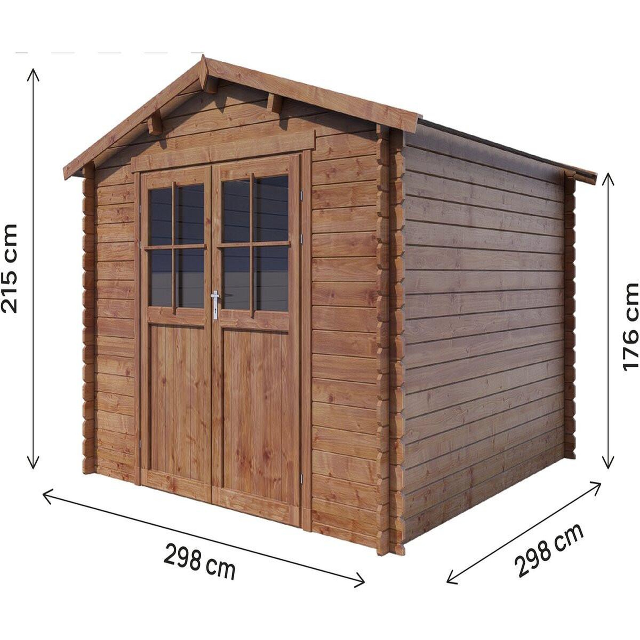 Voir la diapositive 3 : Habitat et Jardin Abri de jardin en bois  willow  - 9,3 m² - 28 mm - marron