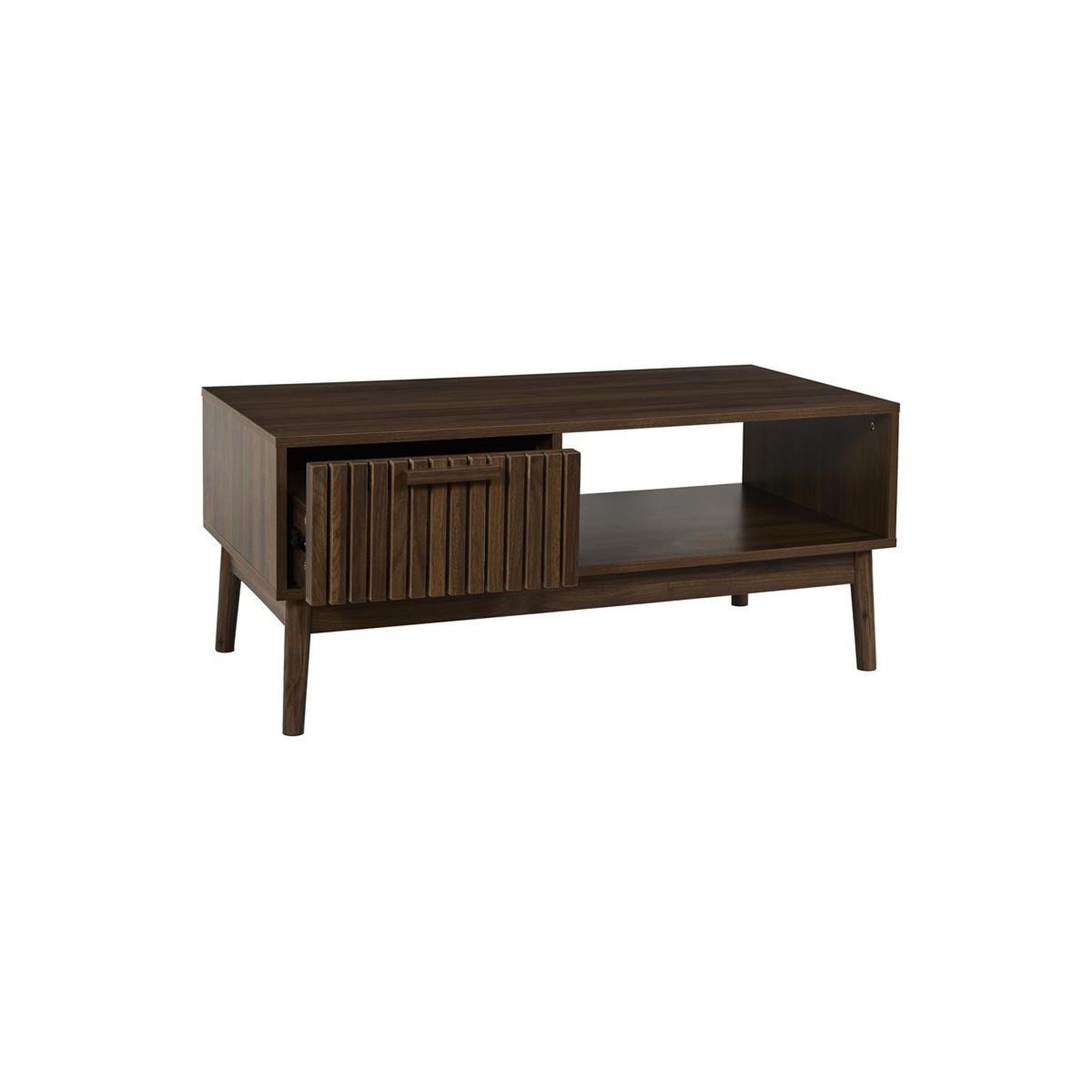 Voir la diapositive 3 : The Home Deco Factory Table basse avec tiroir  klaus  100cm marron foncé