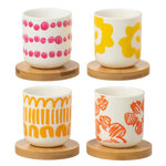 Paris Prix Lot de 4 Tasses à Café & Sous-Tasses  Fiesta Sud  10cl Multicolore