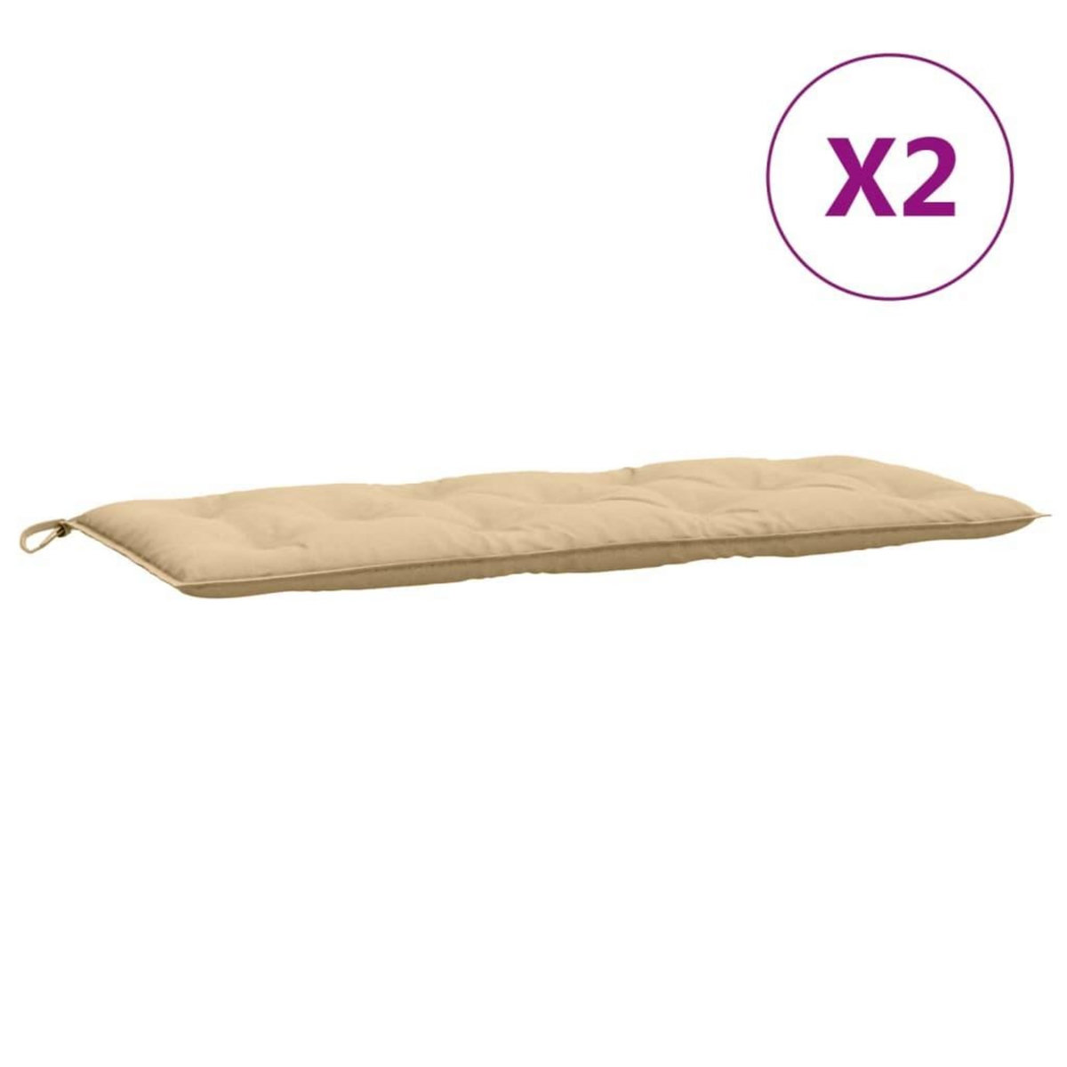VIDAXL Coussins de banc de jardin lot de 2 beige melange tissu