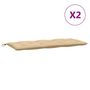 Voir la diapositive 4 : VIDAXL Coussins de banc de jardin lot de 2 beige melange tissu