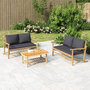 Voir la diapositive 1 : VIDAXL Banc de jardin avec coussins gris fonce bambou