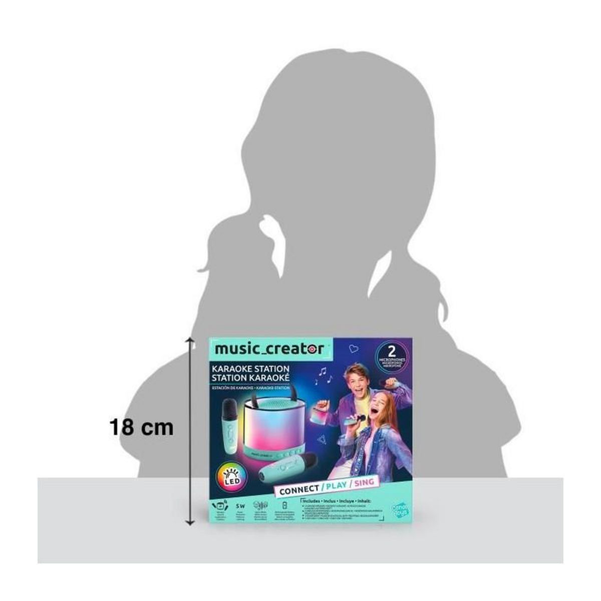 Canal Toys Canal Toys - Music Creator - Mini Station Karaoké - Enceinte lumineuse avec 2 microphones sans fil - INF 044