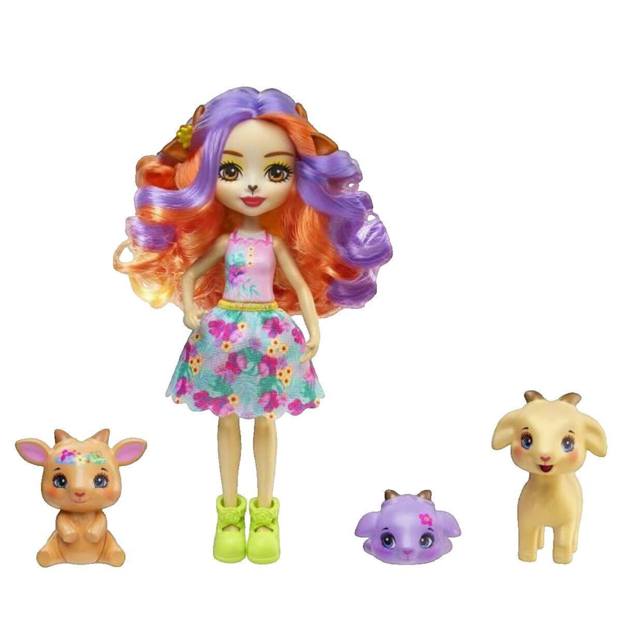 ENCHANTIMALS Poupée Enchantimals Golita Chèvre couleurs vives et tropicales