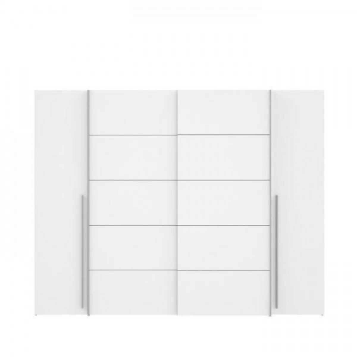 MARKET24 Armoire - Blanc mat - 2 portes battantes + 2 portes coulissantes - L 270,3 x P 61,2 x H 210 cm - NARAGO