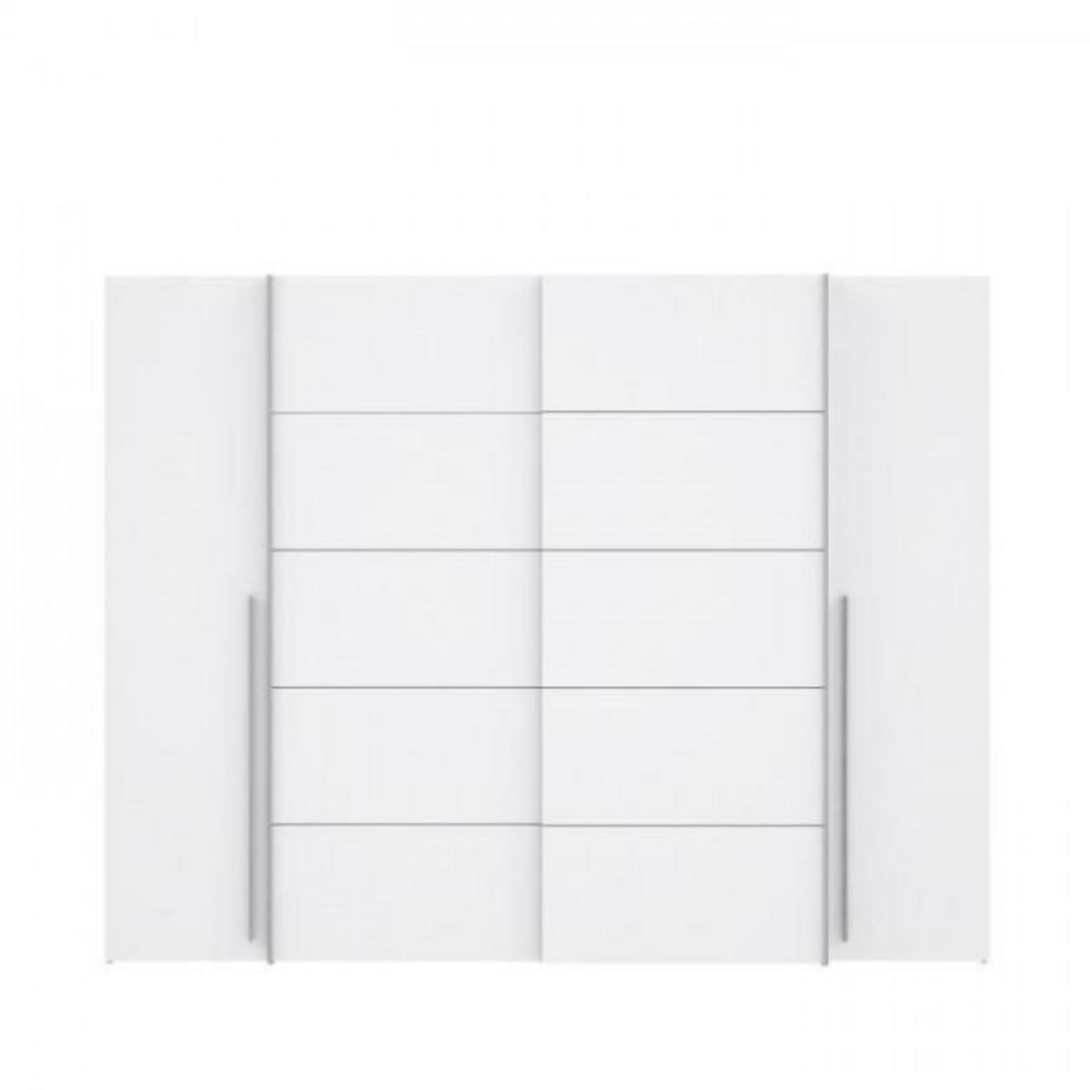 MARKET24 Armoire - Blanc mat - 2 portes battantes + 2 portes coulissantes - L 270,3 x P 61,2 x H 210 cm - NARAGO