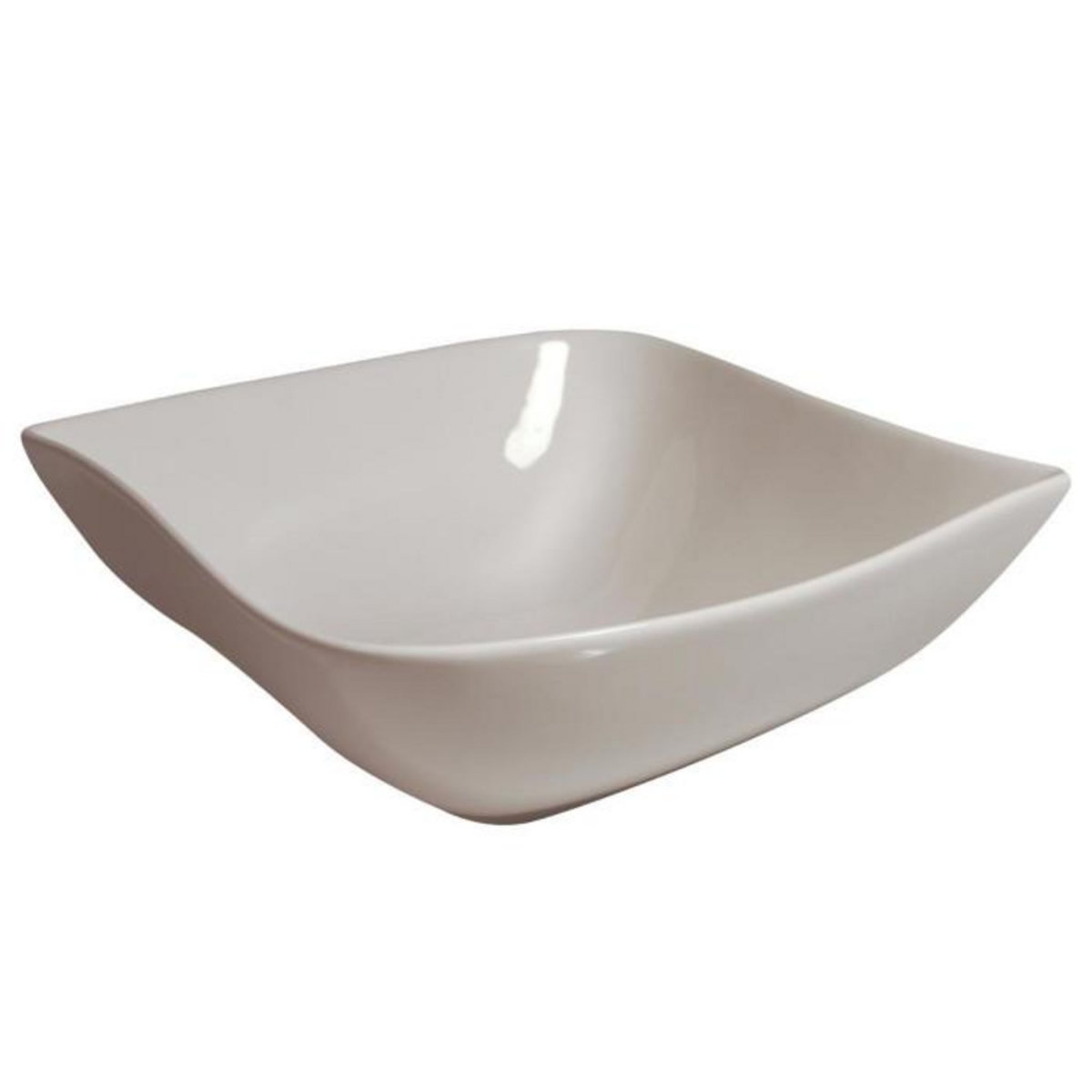 SECRET DE GOURMET Saladier Carré  Vague  24cm Blanc