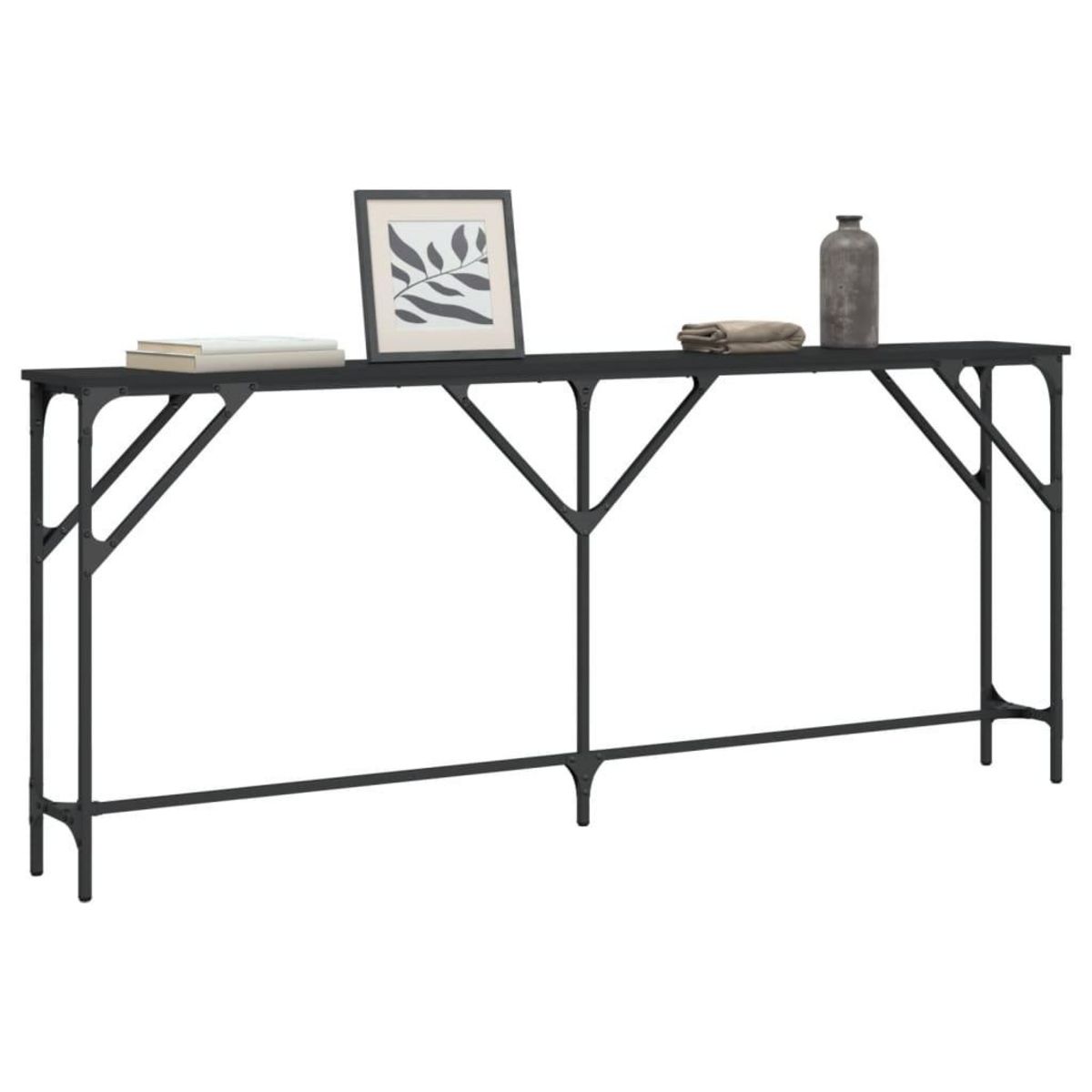 VIDAXL Table console noir 180x23x75 cm bois d'ingenierie
