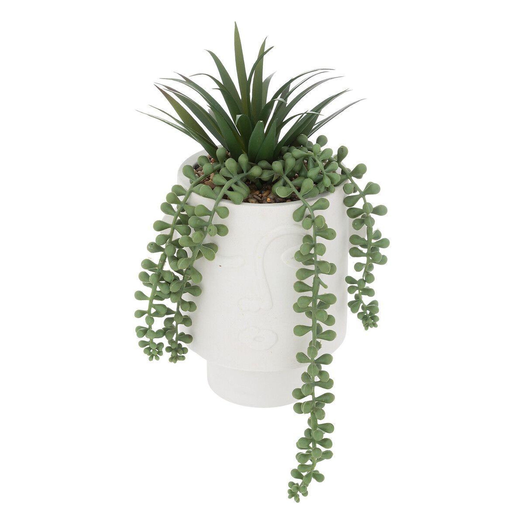 ATMOSPHERA Plante artificielle en pot  visage  25cm blanc