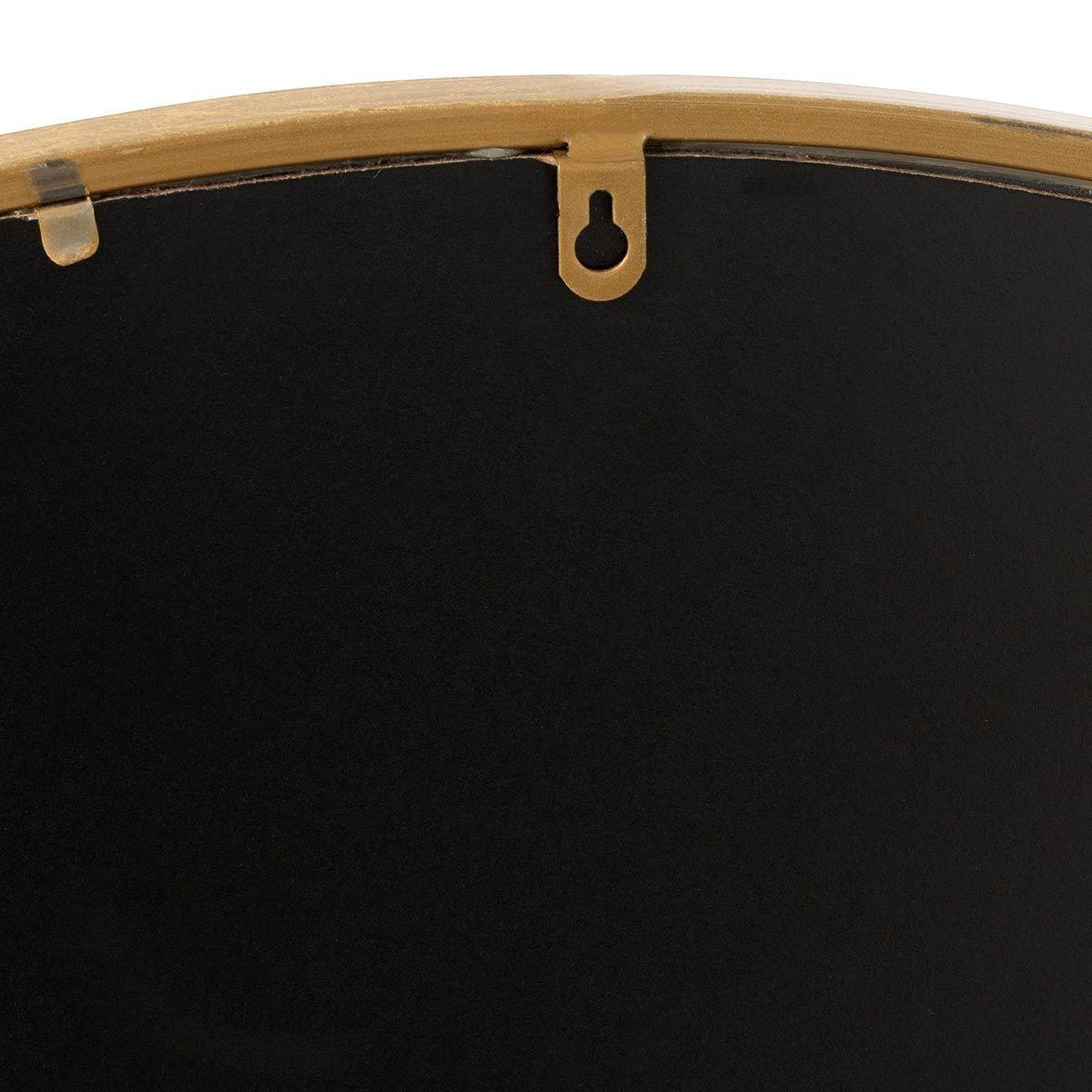 Voir la diapositive 3 : J-LINE Miroir Mural en Métal Design  Mona  30cm Or