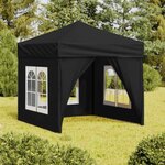 VIDAXL Tente de reception pliable avec parois Noir 2x2 m