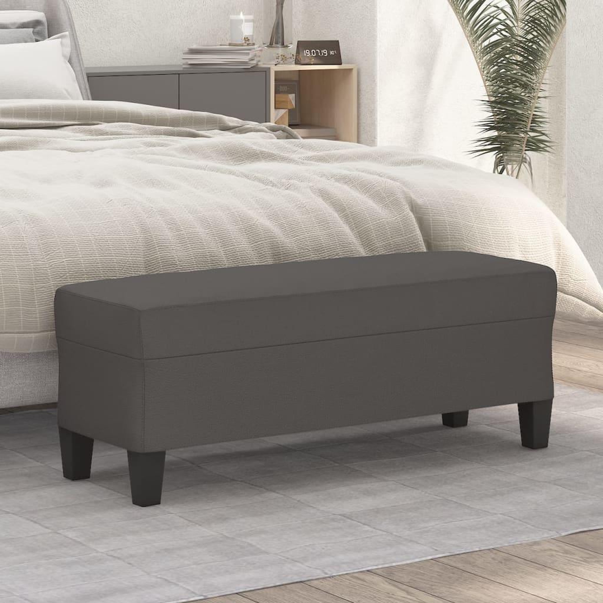 Voir la diapositive 1 : VIDAXL Banc Gris 100x35x41 cm Similicuir