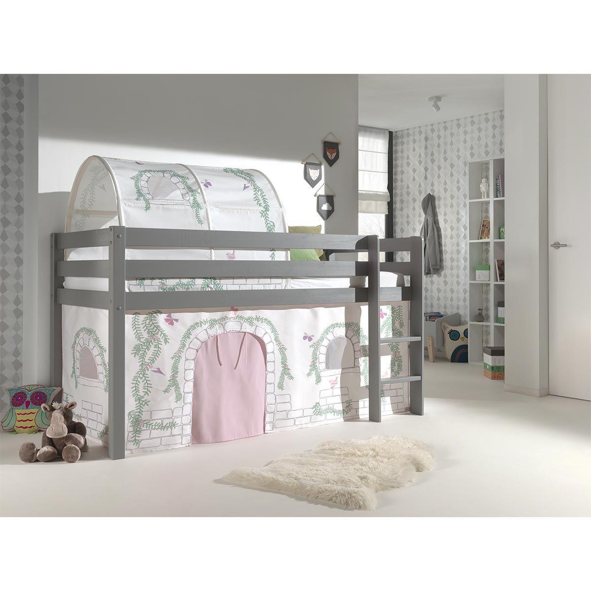 Voir la diapositive 2 : Paris Prix Pack - lit enfant, tente & tunnel  pino birdy  gris