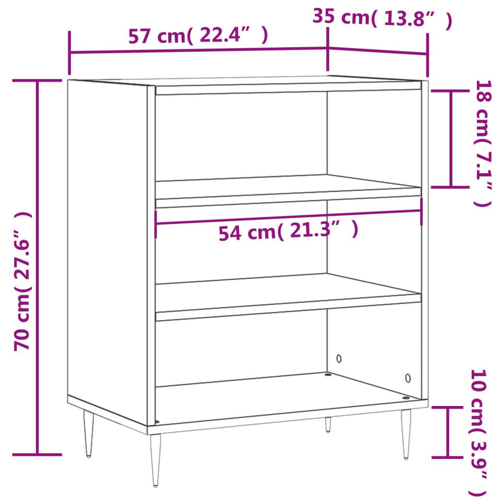 Voir la diapositive 6 : VIDAXL Buffet blanc 57x35x70 cm bois d'ingenierie