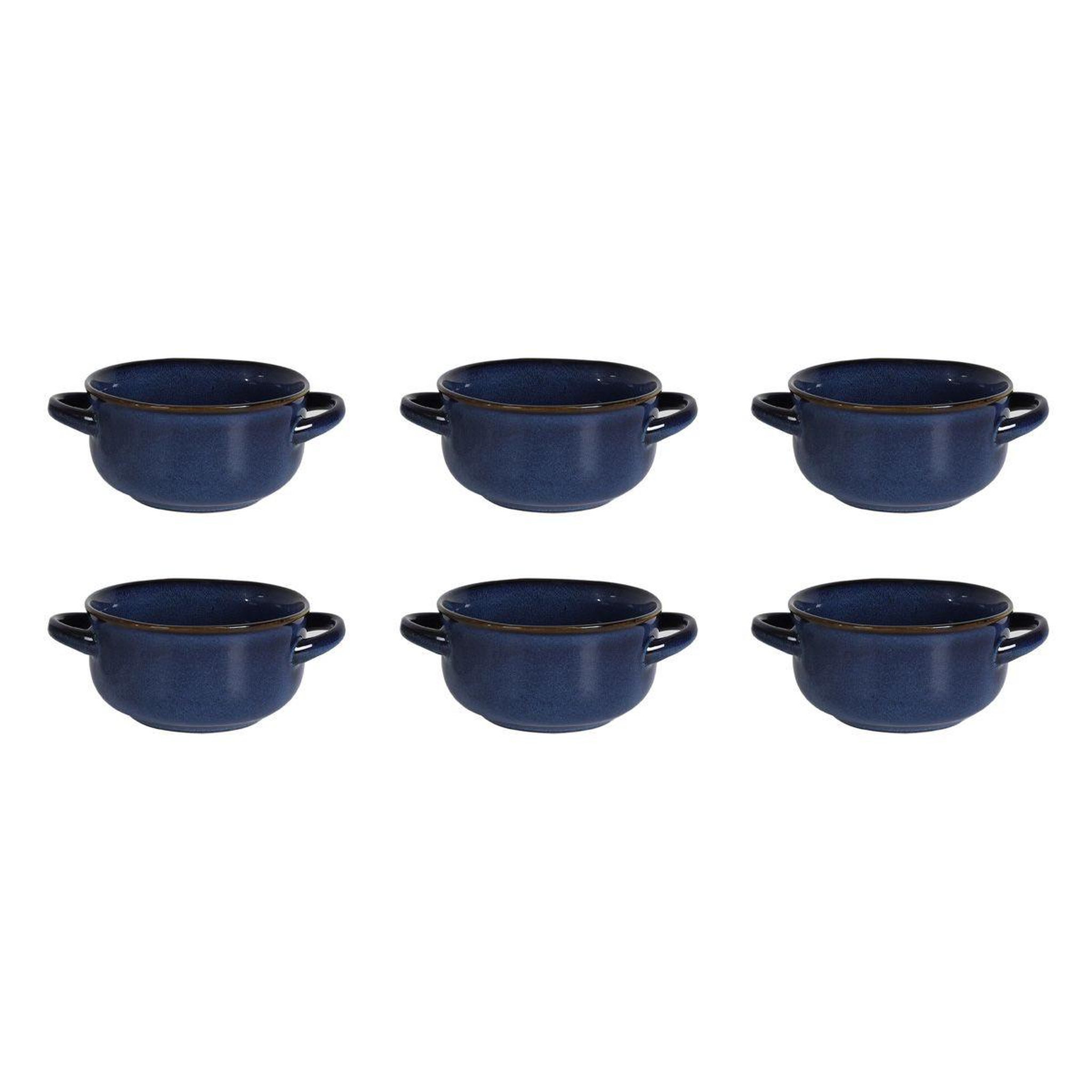 The Home Deco Factory Lot de 6 bols à soupe  au grès du temps  14cm bleu