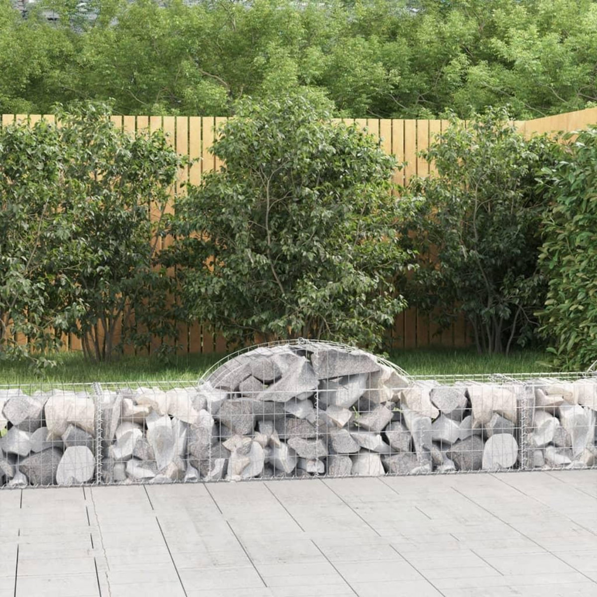 VIDAXL Paniers a gabions arques 2 pcs 200x50x40/60 cm fer galvanise