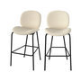 Voir la diapositive 1 : Rendez vous déco Lot de 2 chaises pour îlot central en tissu bouclé beige 63,5 cm-Iris