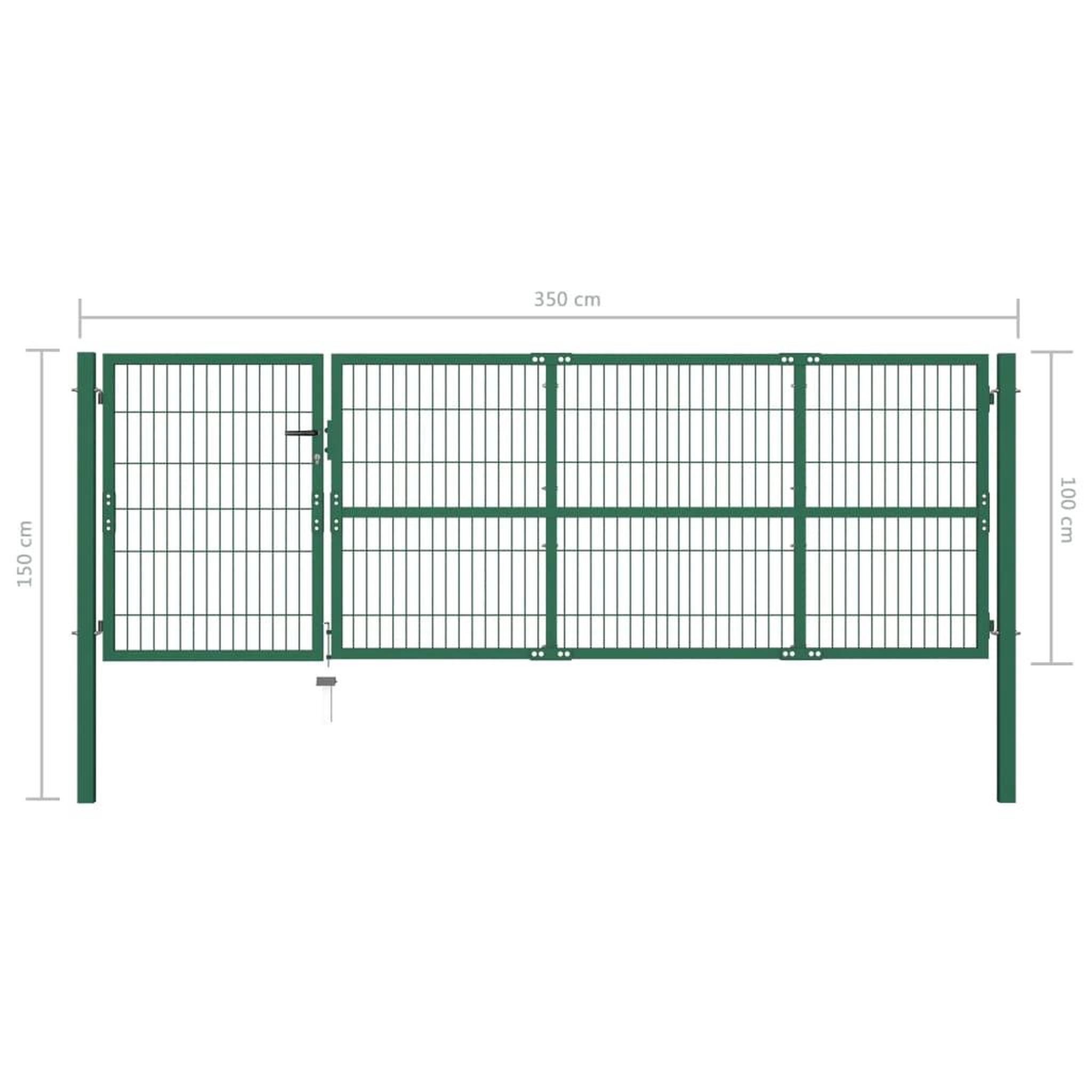 Voir la diapositive 5 : VIDAXL Portail de cloture de jardin avec poteaux 350x100 cm Acier Vert