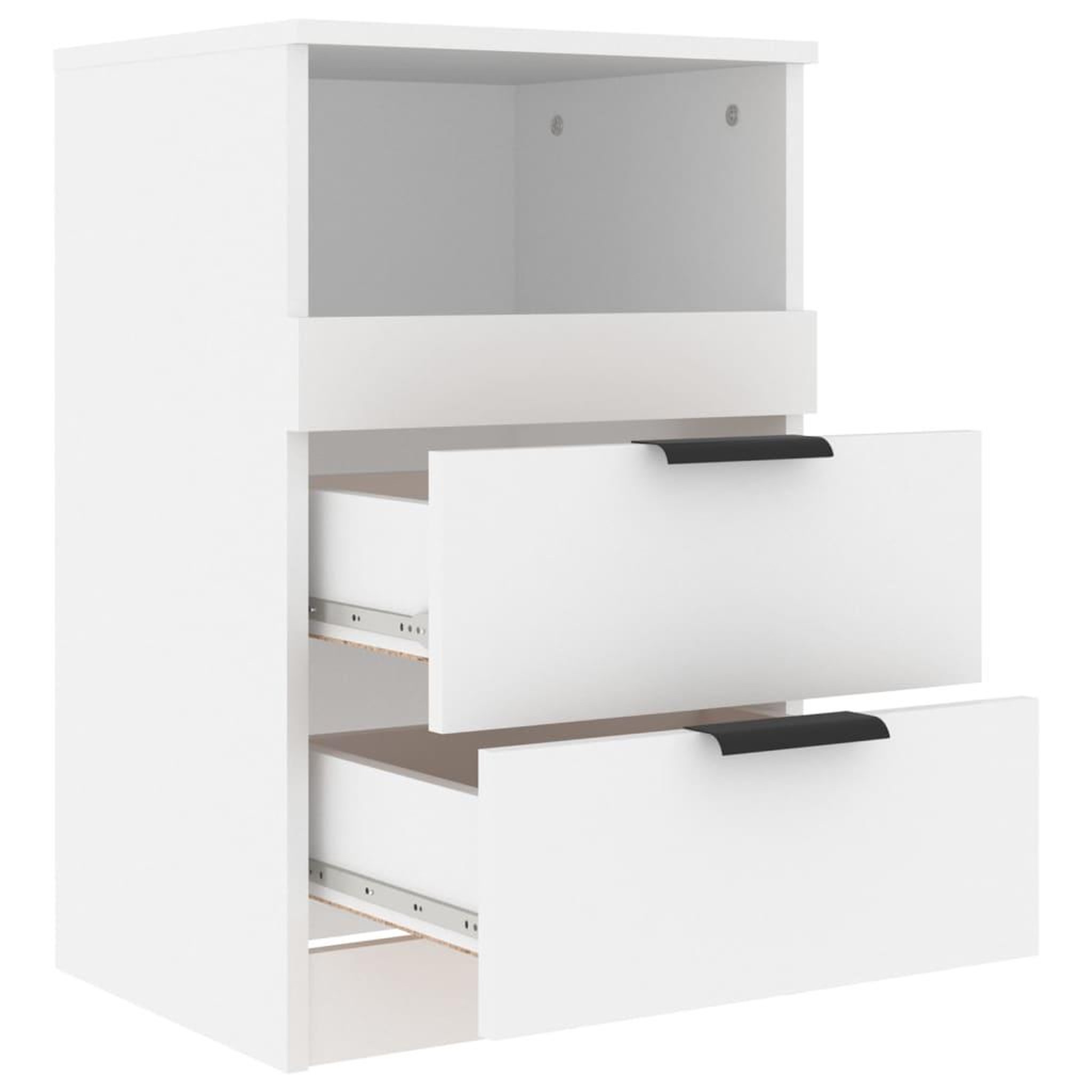 Voir la diapositive 5 : VIDAXL Table de chevet Blanc Bois d'ingenierie