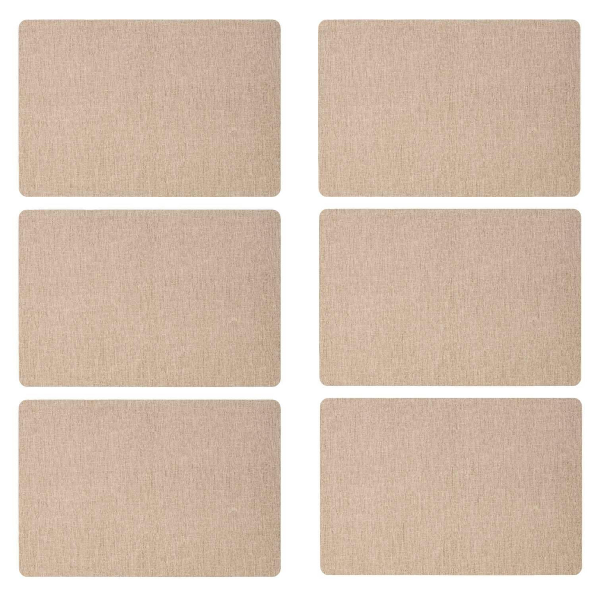 TOILINUX Lot de 6 sets de table rectangulaire lake - 45 x 30 cm - naturel