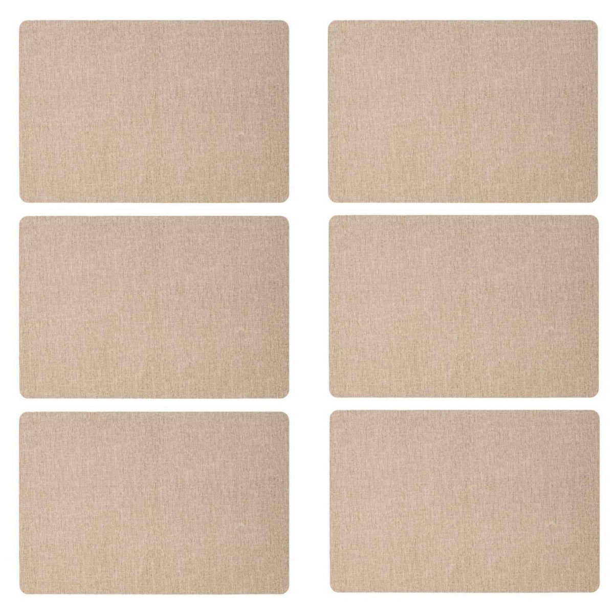 SECRET DE GOURMET Lot de 6 sets de table rectangulaire Lake - 45 x 30 cm - Naturel